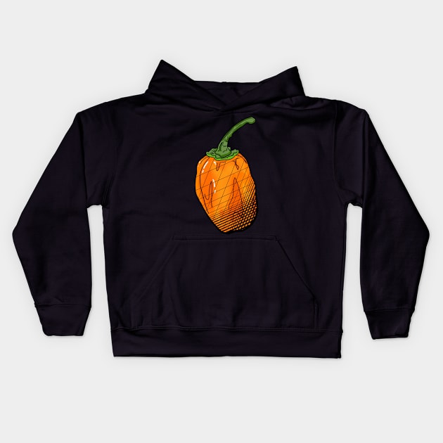 Habanero Pepper Kids Hoodie by MojoCoffeeTime